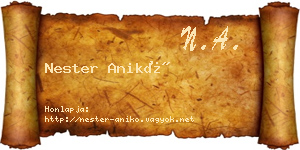 Nester Anikó névjegykártya